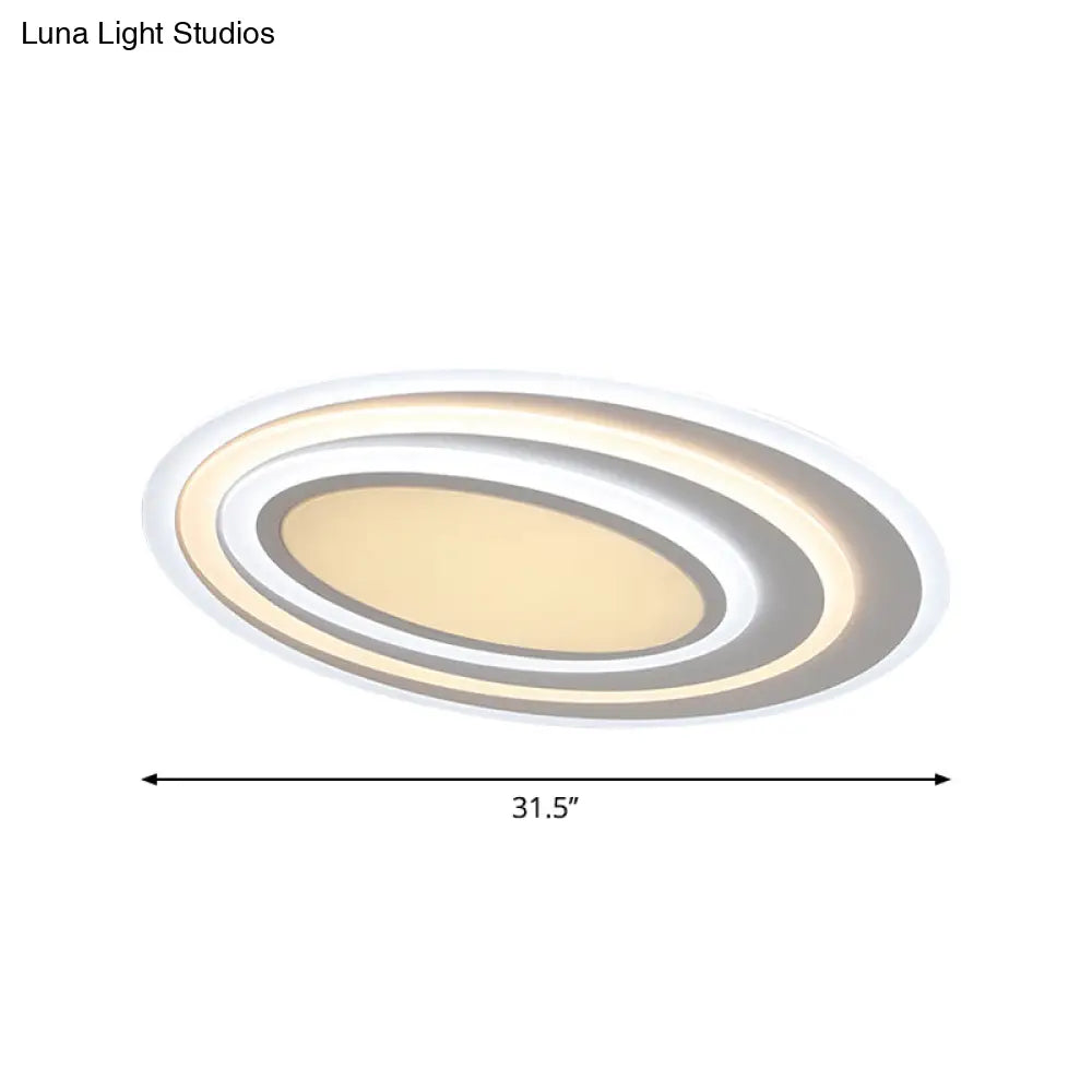 Modern White Acrylic Led Ceiling Light - Flush Mount Surface Lighting Available In