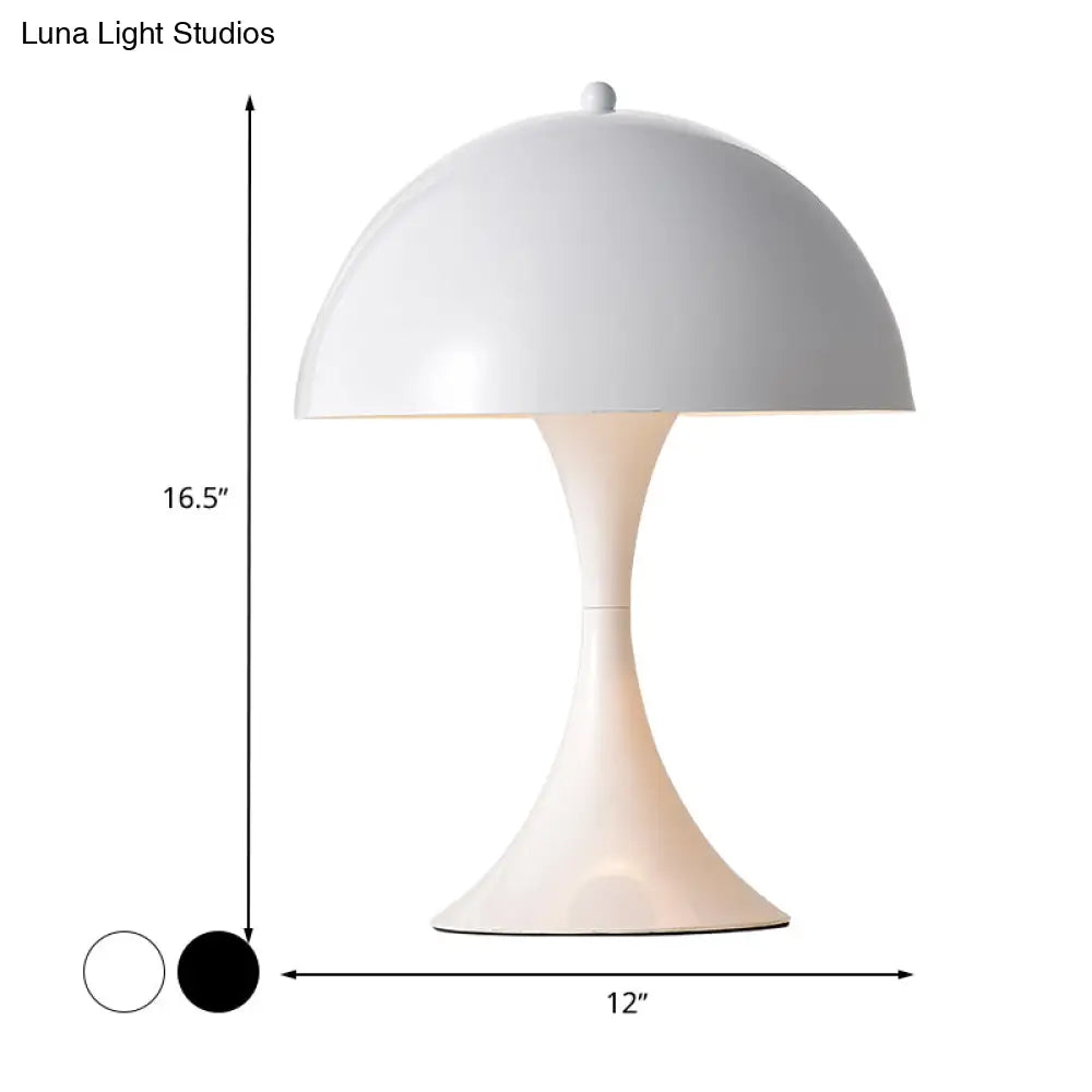 Modern White/Black Mushroom Night Table Light - Metal Desk Lamp For Living Room
