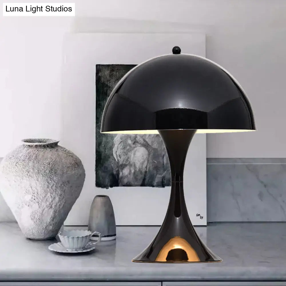 Modern White/Black Mushroom Night Table Light - Metal Desk Lamp For Living Room