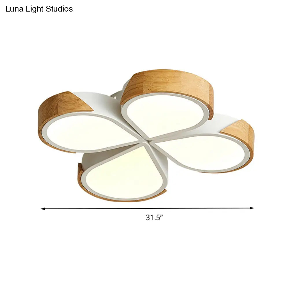 Modern White Flower Flush Mount Ceiling Light For Bedroom
