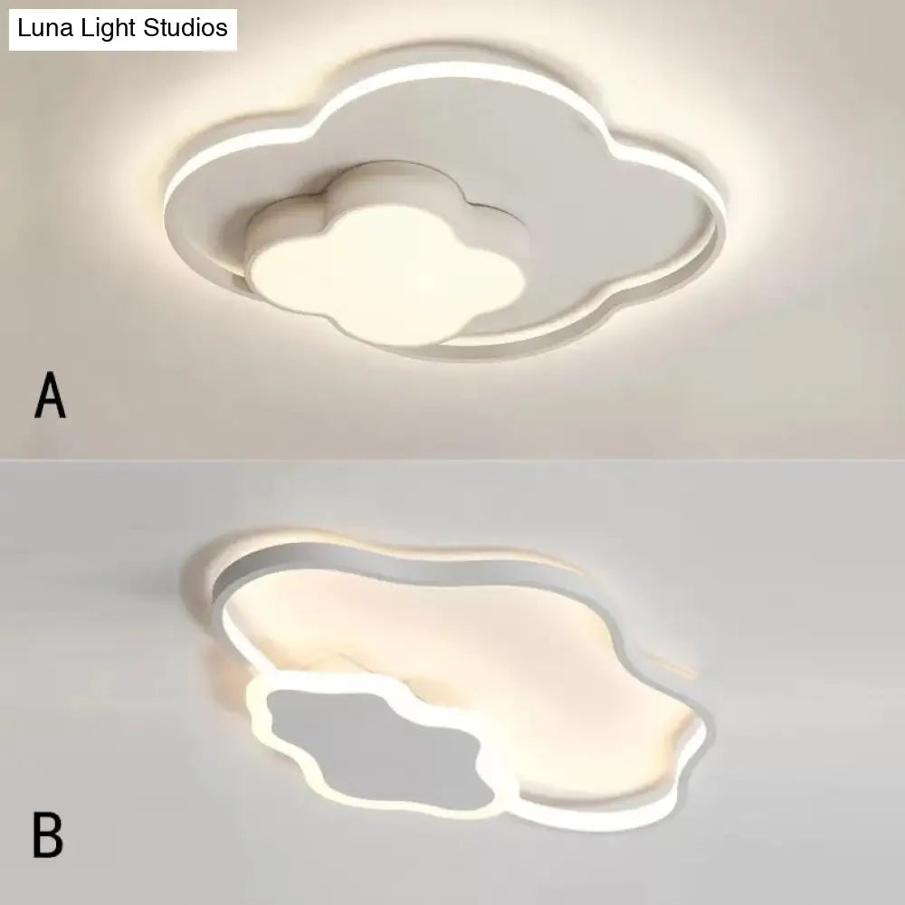 Modern White Flush Mount Nursing Room Cloud Ceiling Light