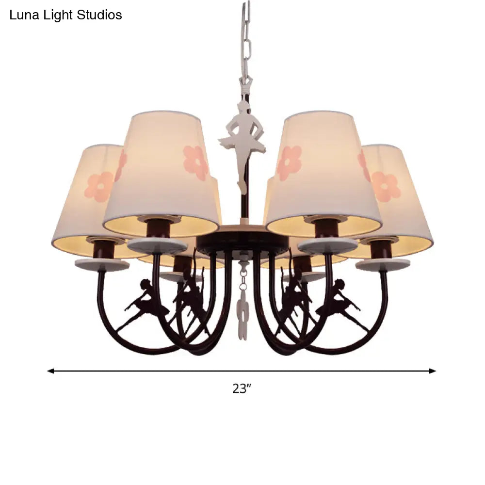 Modern White Hanging Lamp With Floral Accents Perfect For Living Room