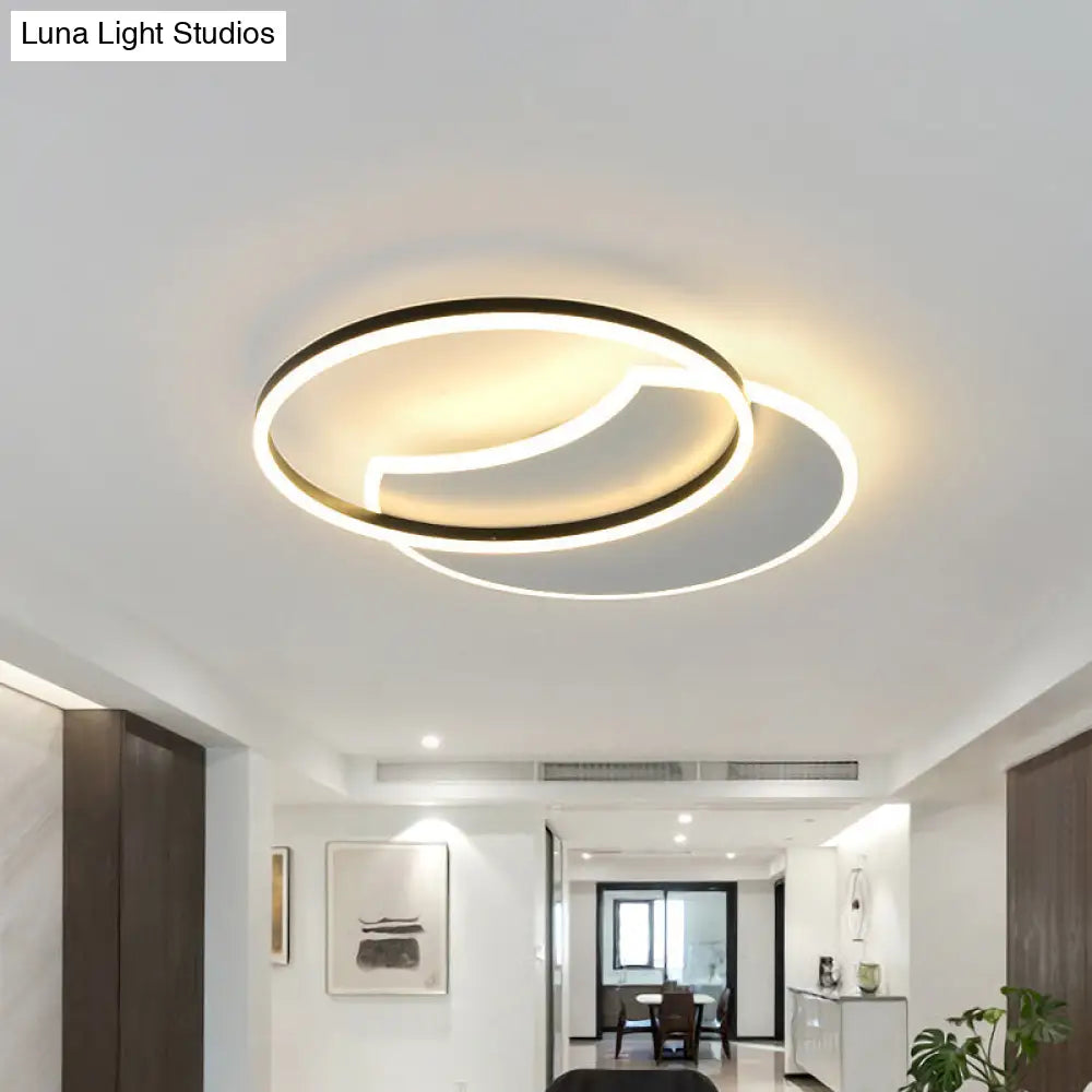 Modern White Led Flush Ceiling Light For Bedroom With Warm/White