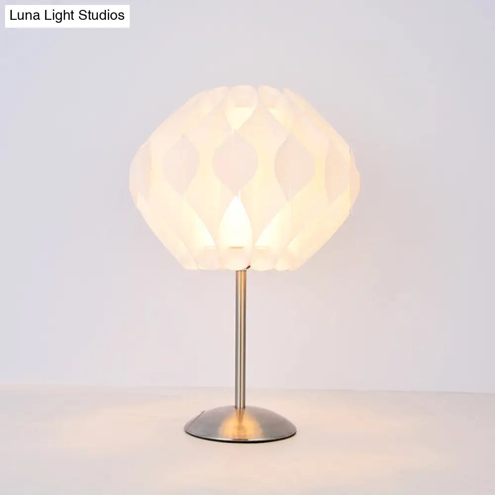 Modern White Led Nightstand Lamp - Blossom Table Light With Acrylic Design And Iron Base For Bedroom