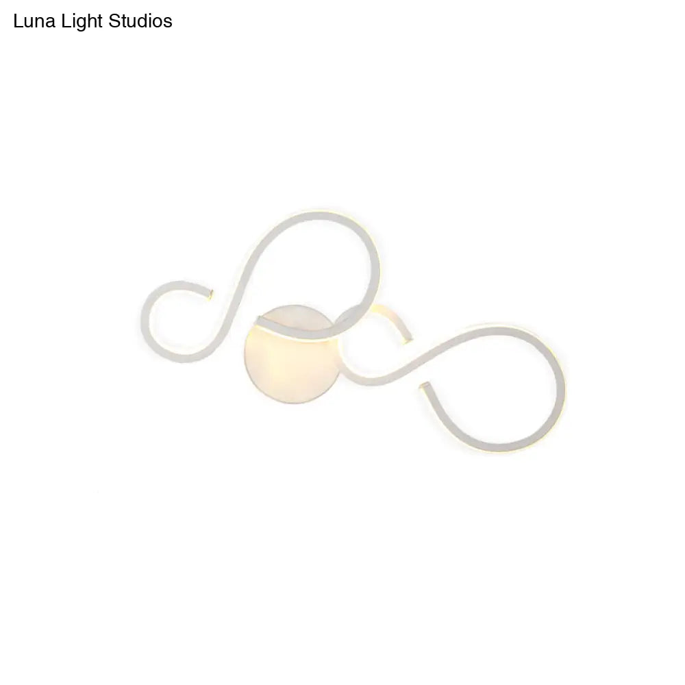 Modern White Spiral Wall Sconce Light With Acrylic Led For Living Room