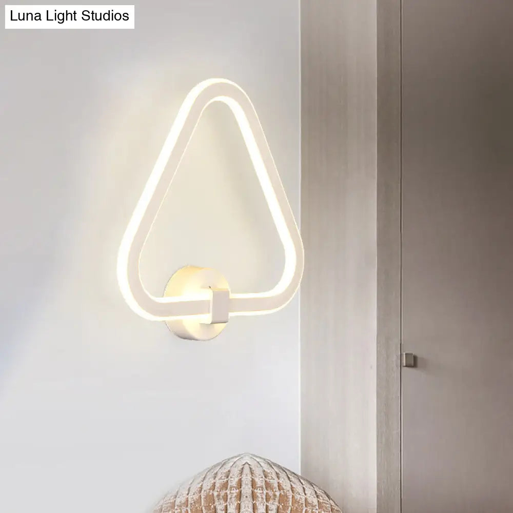 Modern White Triangle Led Acrylic Wall Lamp For Balcony - Mount Sconce