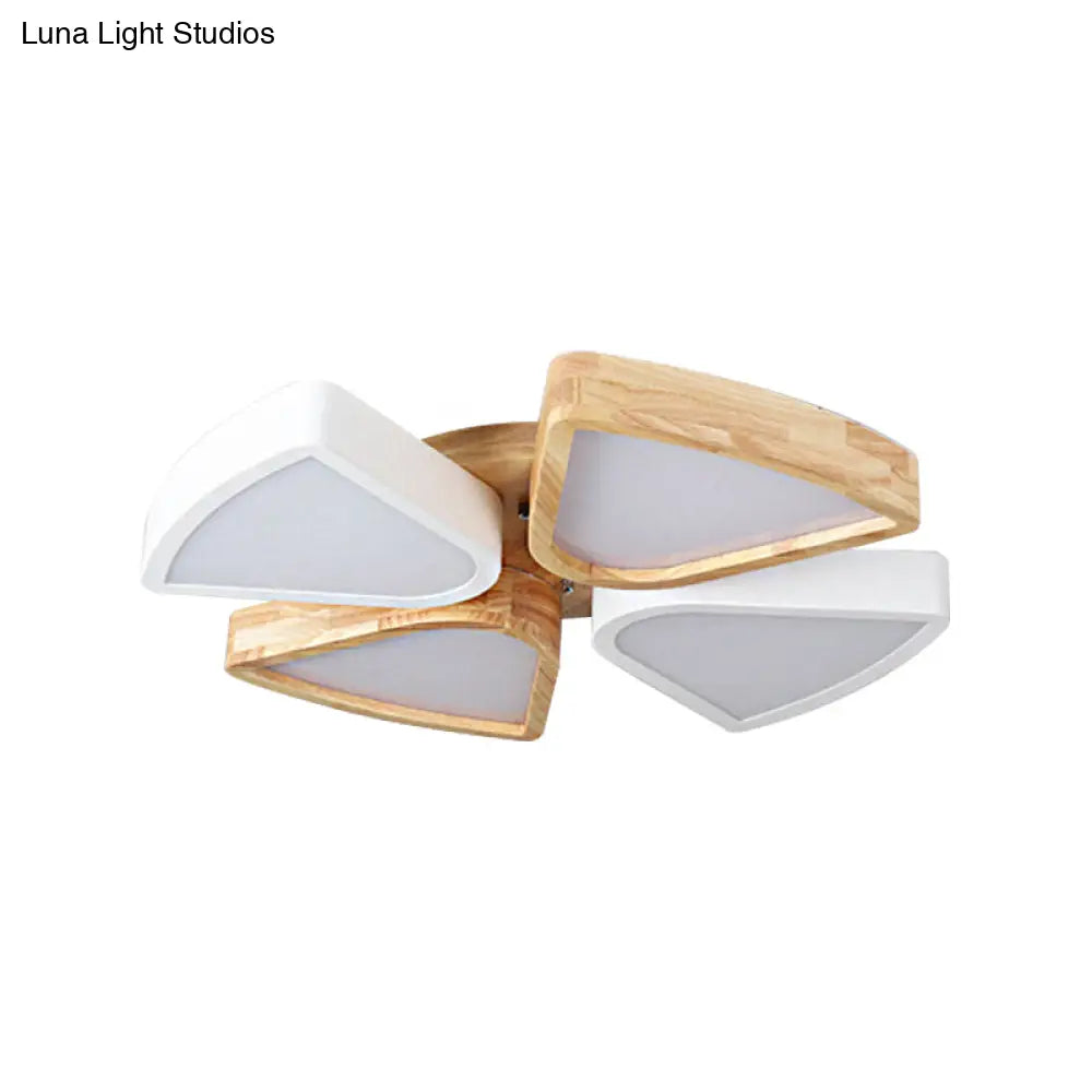 Modern Wood And Iron Flush Mount Ceiling Lights For Living Room - 4/6 Warm/White