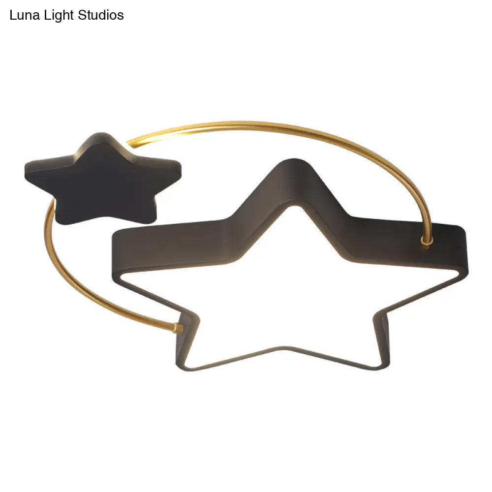 Modernist Acrylic Flush Mount Ceiling Light For Bedroom - Pentagram Design