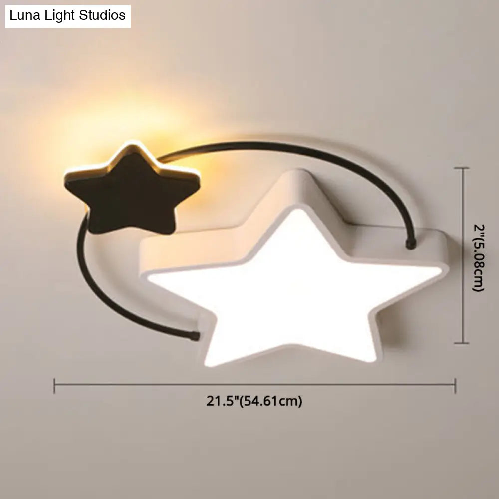 Modernist Acrylic Flush Mount Ceiling Light For Bedroom - Pentagram Design