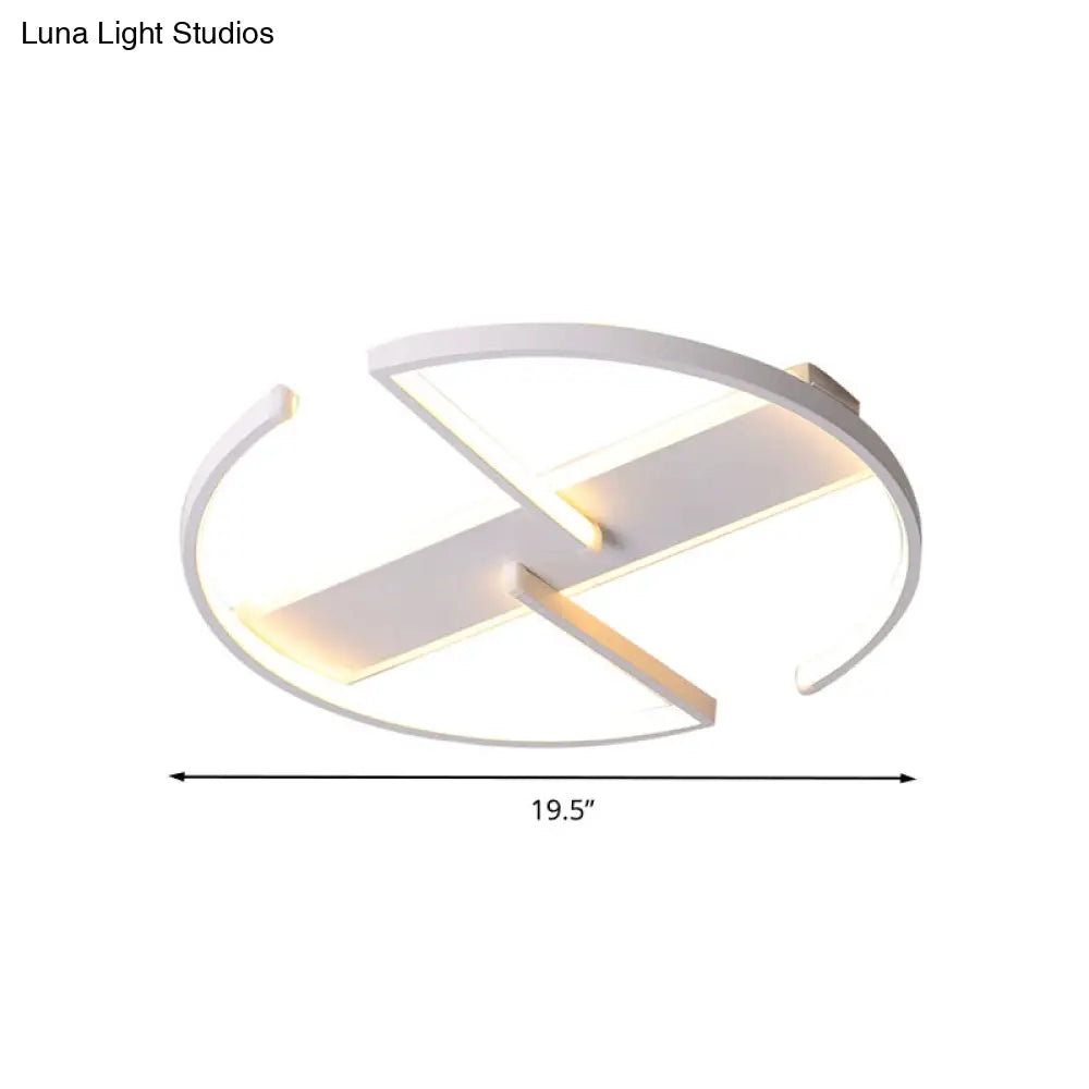 Modernist Led Flush Mount Ceiling Fixture - Acrylic Symmetric Circular Design (16’/19.5’ Wide)