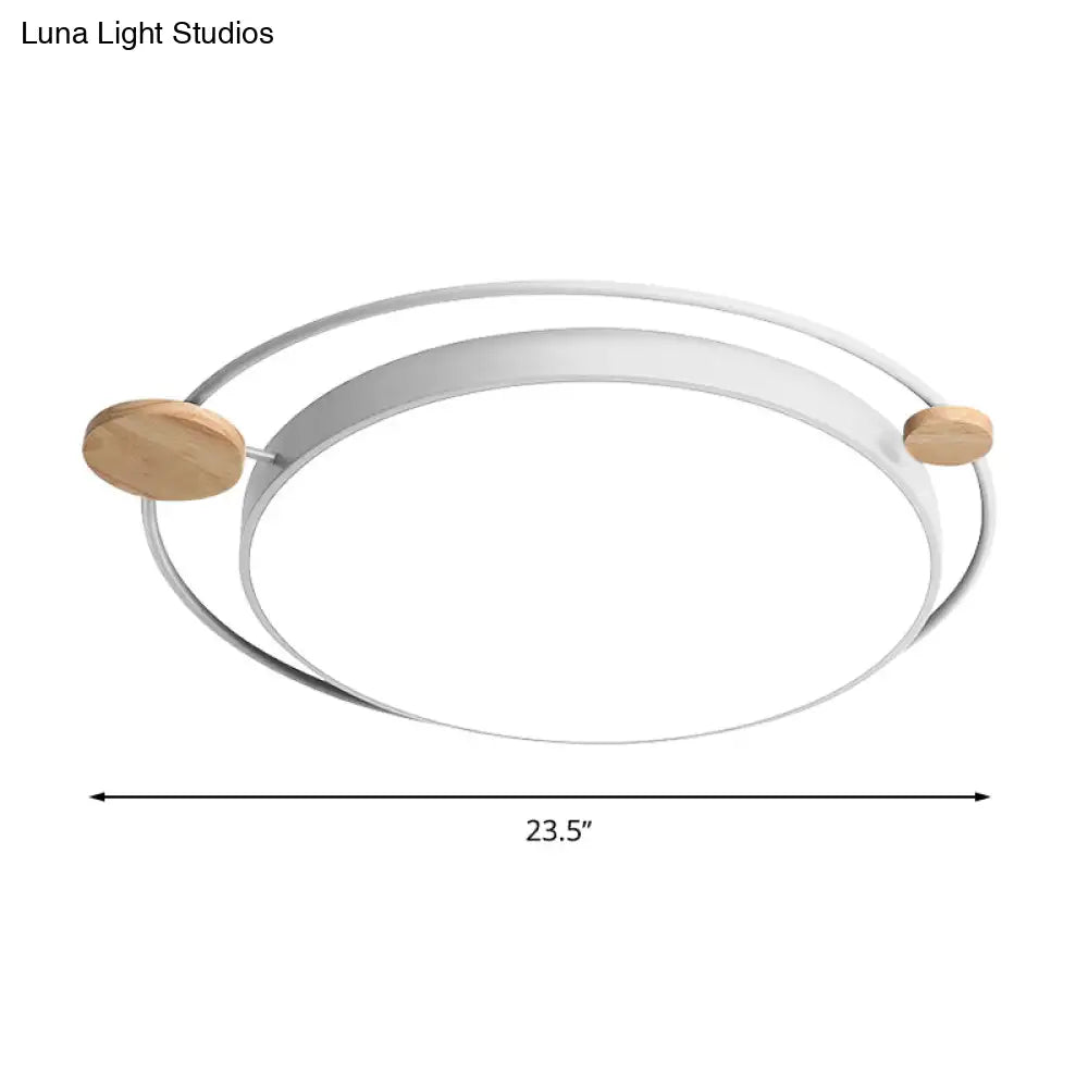 Modernist Round Ceiling Mounted Led Flush Light In Gray/White - Acrylic Multiple Sizes Natural/3