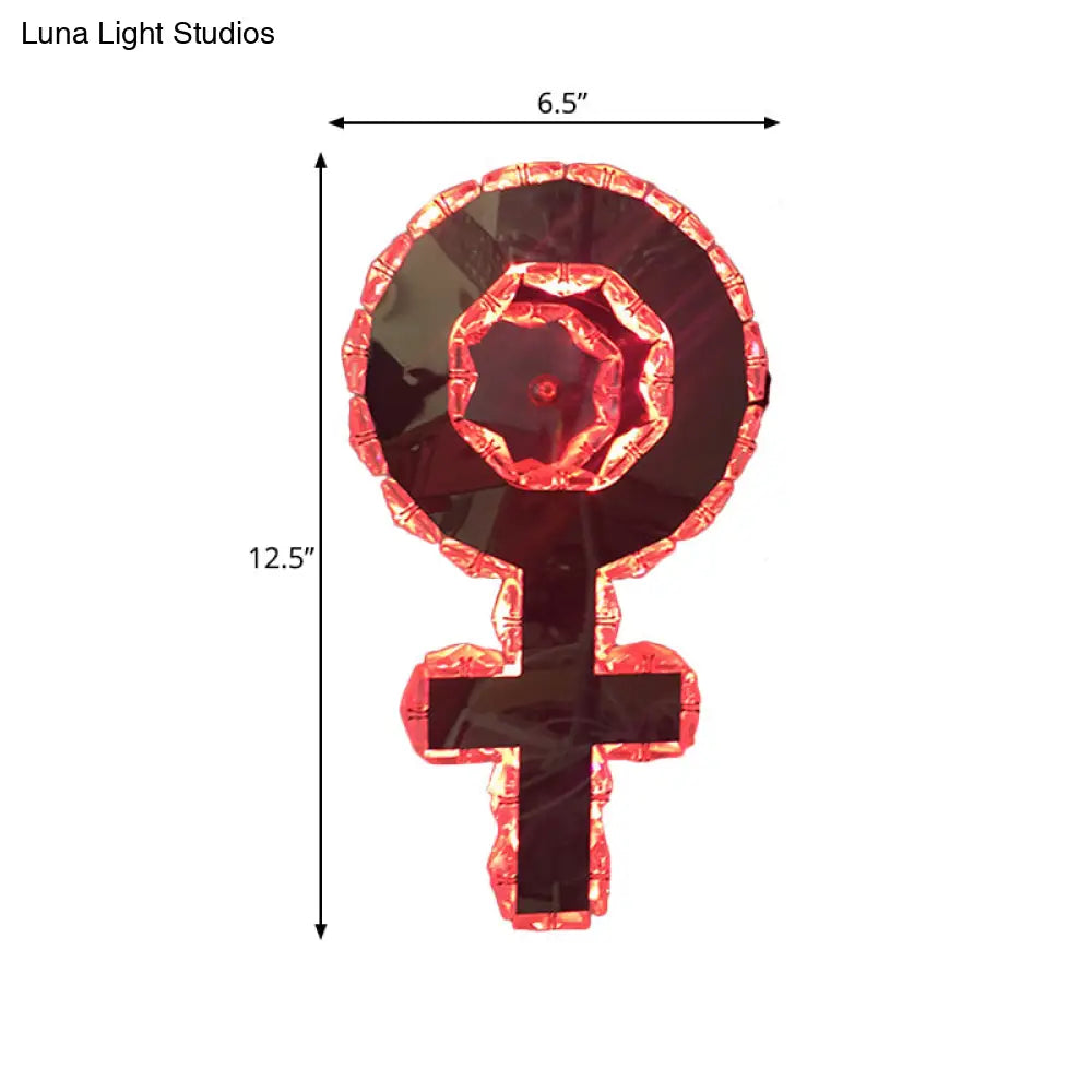 Modernist Style Crystal Led Bedroom Wall Sconce Light With Nickel Girl Logo