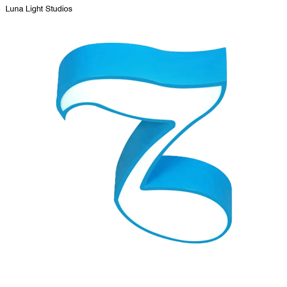 Musical Note Led Ceiling Lamp In Red/Green/Yellow For Kindergarten