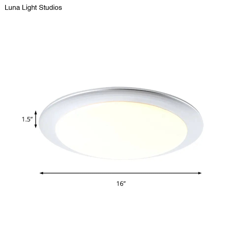 Nordic Acrylic Gold/Silver Flush Ceiling Light With Integrated Led - Bedroom Lamp 16’/20’ Dia