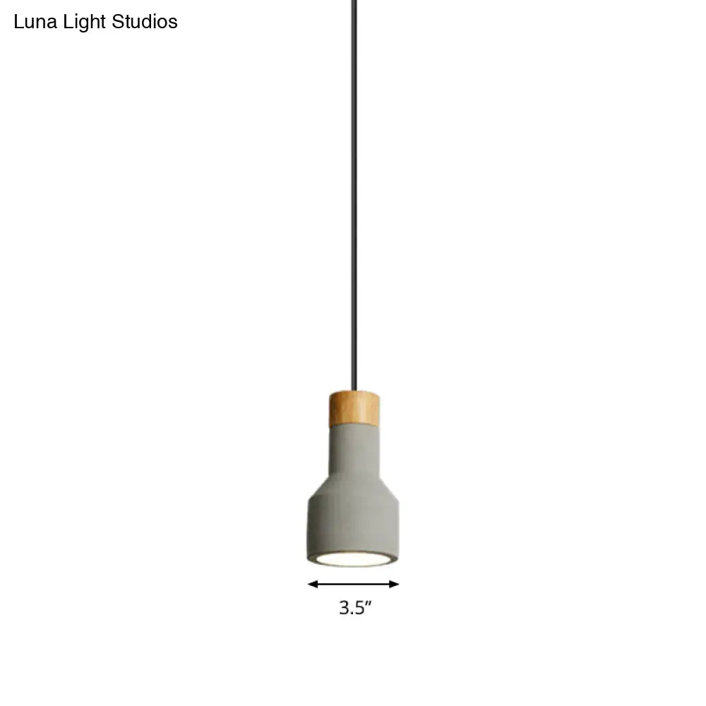 Nordic Ceiling Pendant Torch Shape Cement Light - Stylish One Hanging Fixture For Bedroom And Hotel