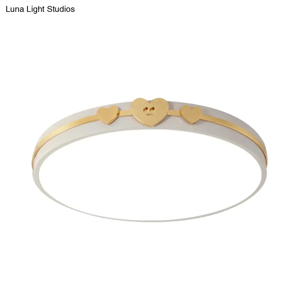 Nordic Circular Flush Lamp: Acrylic Led Bedroom Lighting In Elegant White/Black/Grey With Gold