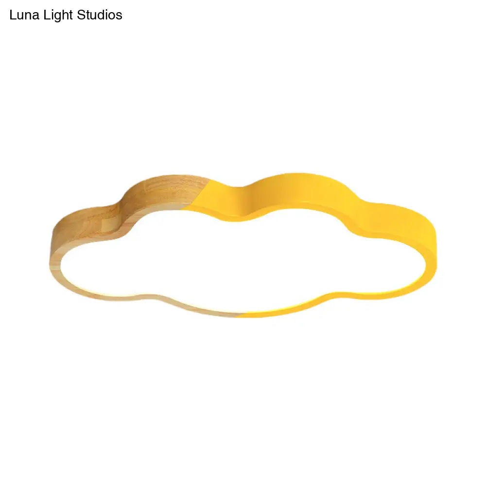 Nordic Cloud Shape Led Ceiling Light For Kid’s Bedroom - Acrylic Flush Mount Energy Saving