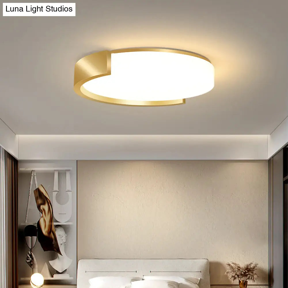 Nordic Gold Flush Mount Ceiling Light With Acrylic Shade