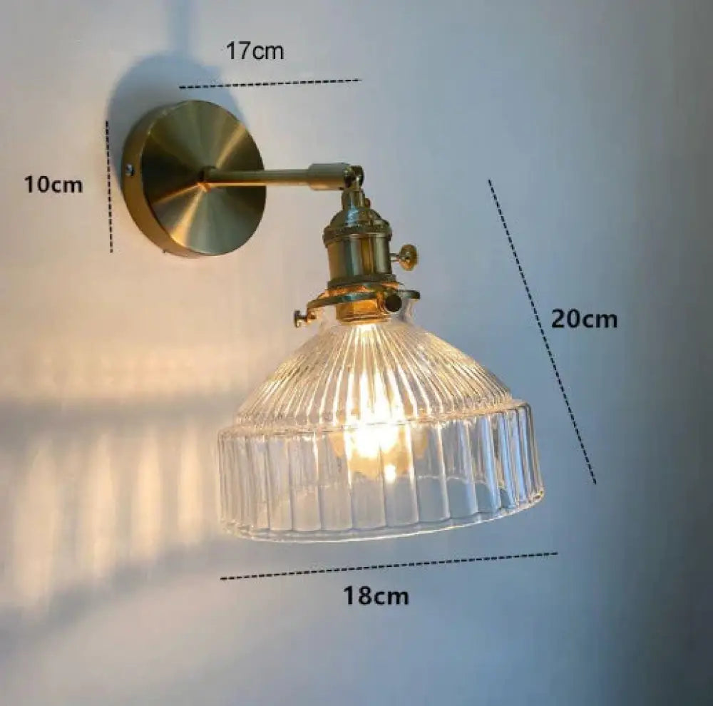 Nordic Literature And Art Fresh Bedroom Glass Brass Copper Wall Lamp Transparent / No light source Copper Wall Lamps