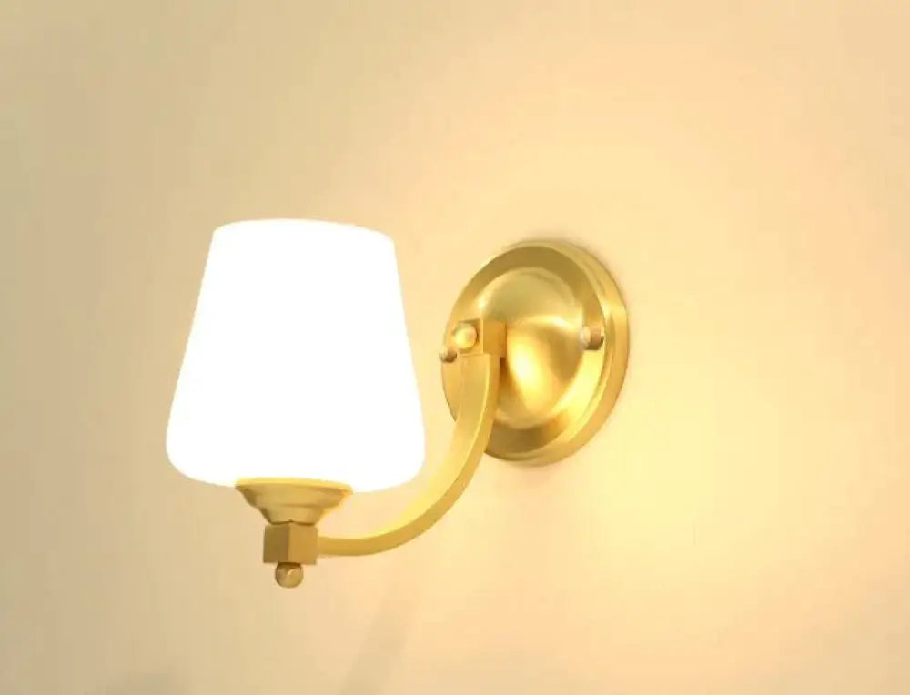 Nordic Living Room Bedroom Copper Wall Lamps Single-head copper wall lamp / LED white light Copper Wall Lamps