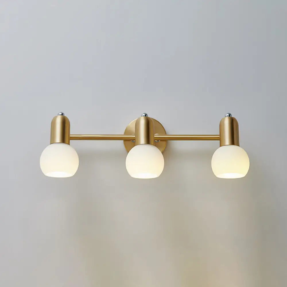 Nordic Luxury Metal Vanity Mirror Lights - Down Lighting Bath With Glass Shade 3 / Brass