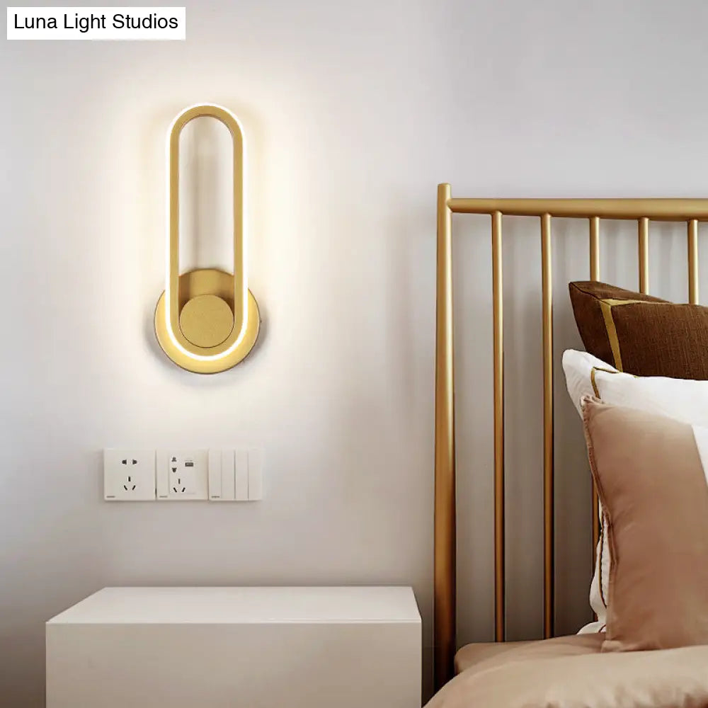 Nordic Metal Led Rotatable Oblong Wall Mount Lamp For Bedroom Lighting