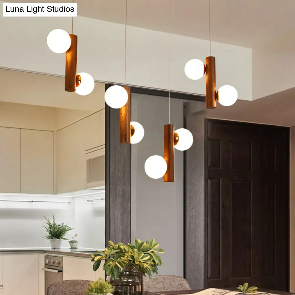 Nordic Opal Glass Ball Cluster Pendant Light For Dining Room