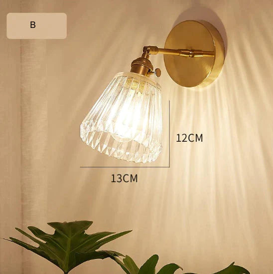 Nordic Retro Livingroom Bedroom Bedside Full Copper Wall Lamp Copper Wall Lamps