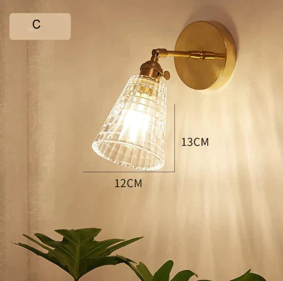 Nordic Retro Livingroom Bedroom Bedside Full Copper Wall Lamp Copper Wall Lamps