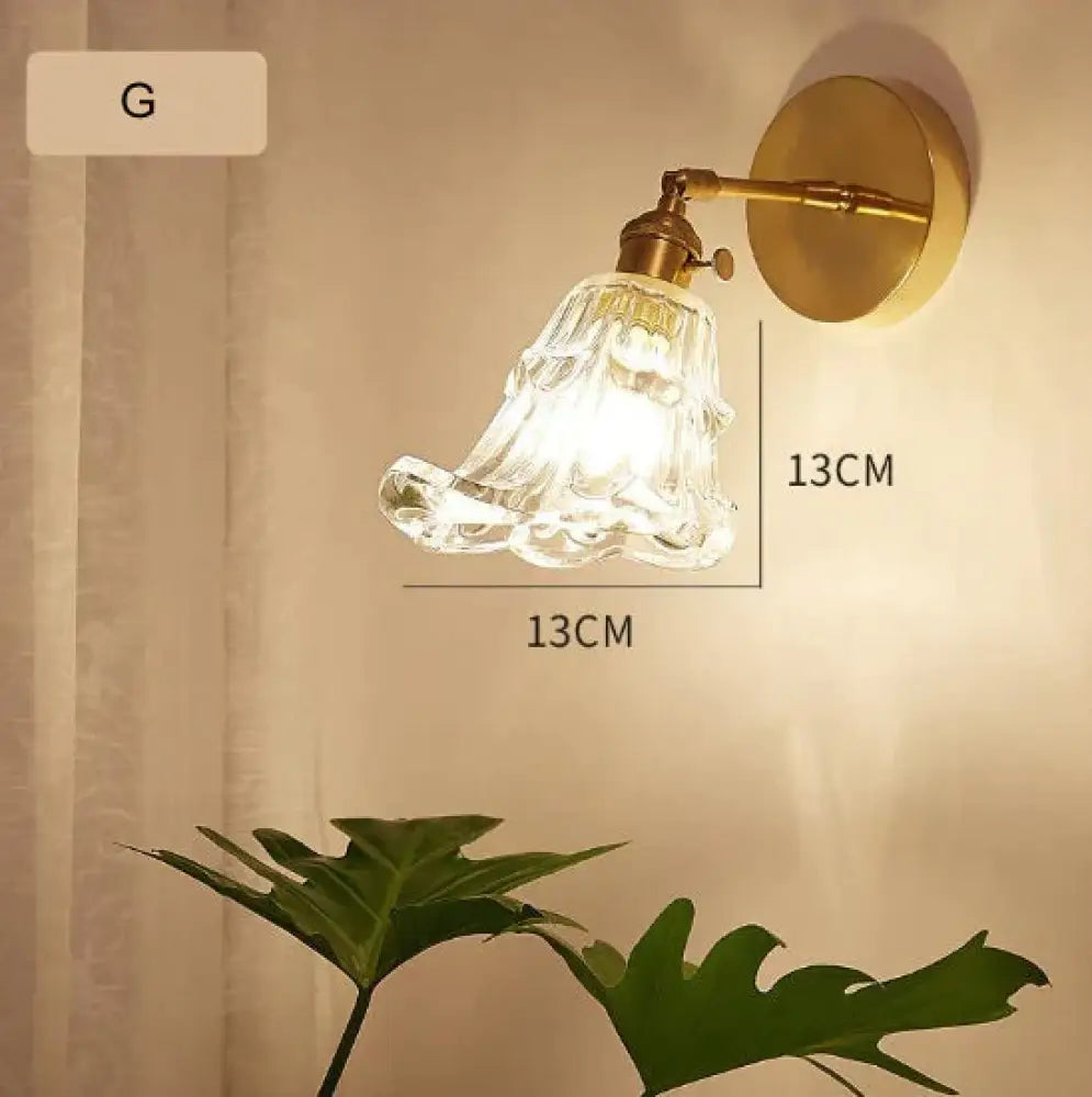 Nordic Retro Livingroom Bedroom Bedside Full Copper Wall Lamp G / No light bulb Copper Wall Lamps