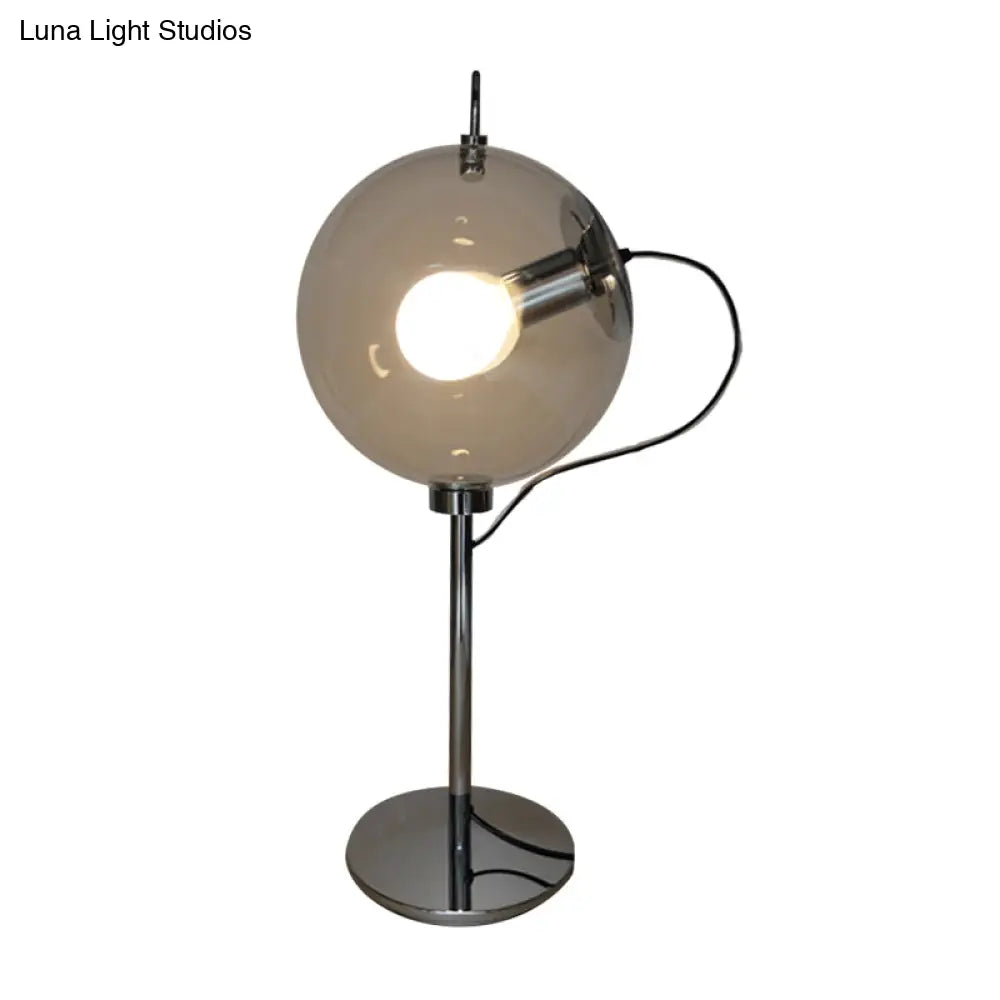 Nordic Style Clear Glass Study Lamp - Single Bulb Book Light For Bedroom Reading