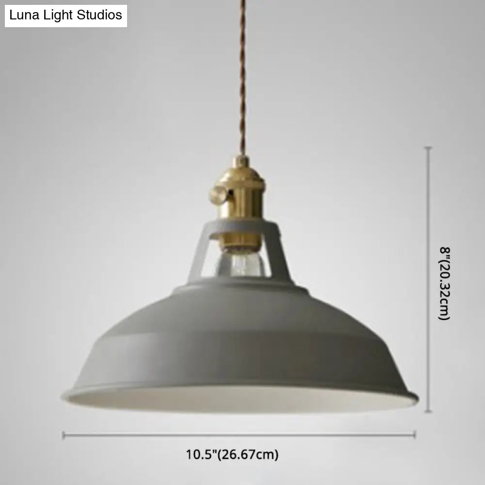 Nordic Style Hanging Lamp With Metal Shade And Colorful Macaron Finish For Kitchen Barn