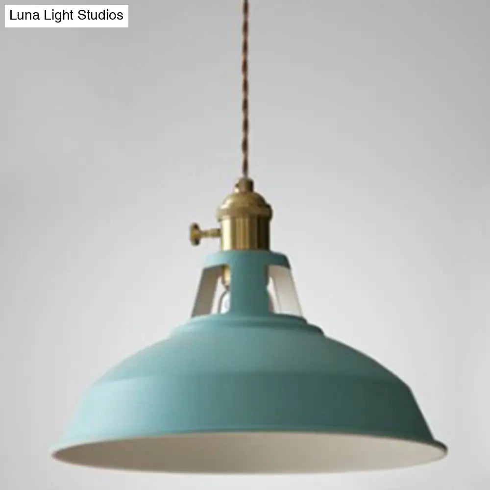Nordic Style Hanging Lamp With Metal Shade And Colorful Macaron Finish For Kitchen Barn