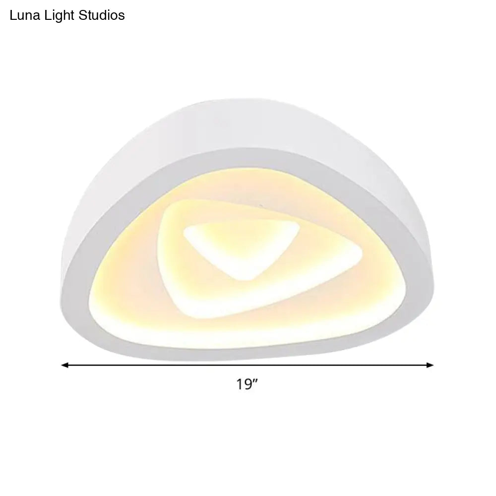Nordic Style Triangle Ceiling Light - Acrylic White Led With Remote Control Dimming (16.5’ Or