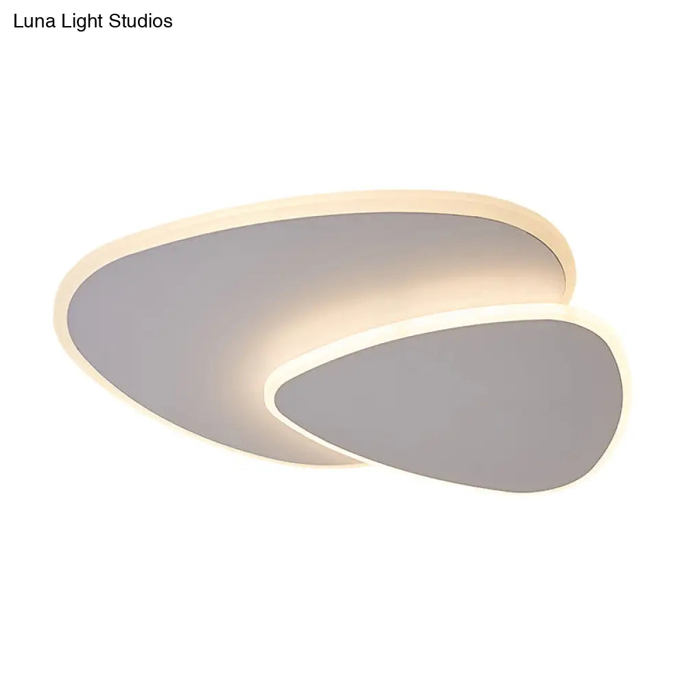 Nordic Style Triangular Led Ceiling Light With Metal Flush Fixture For Bedrooms