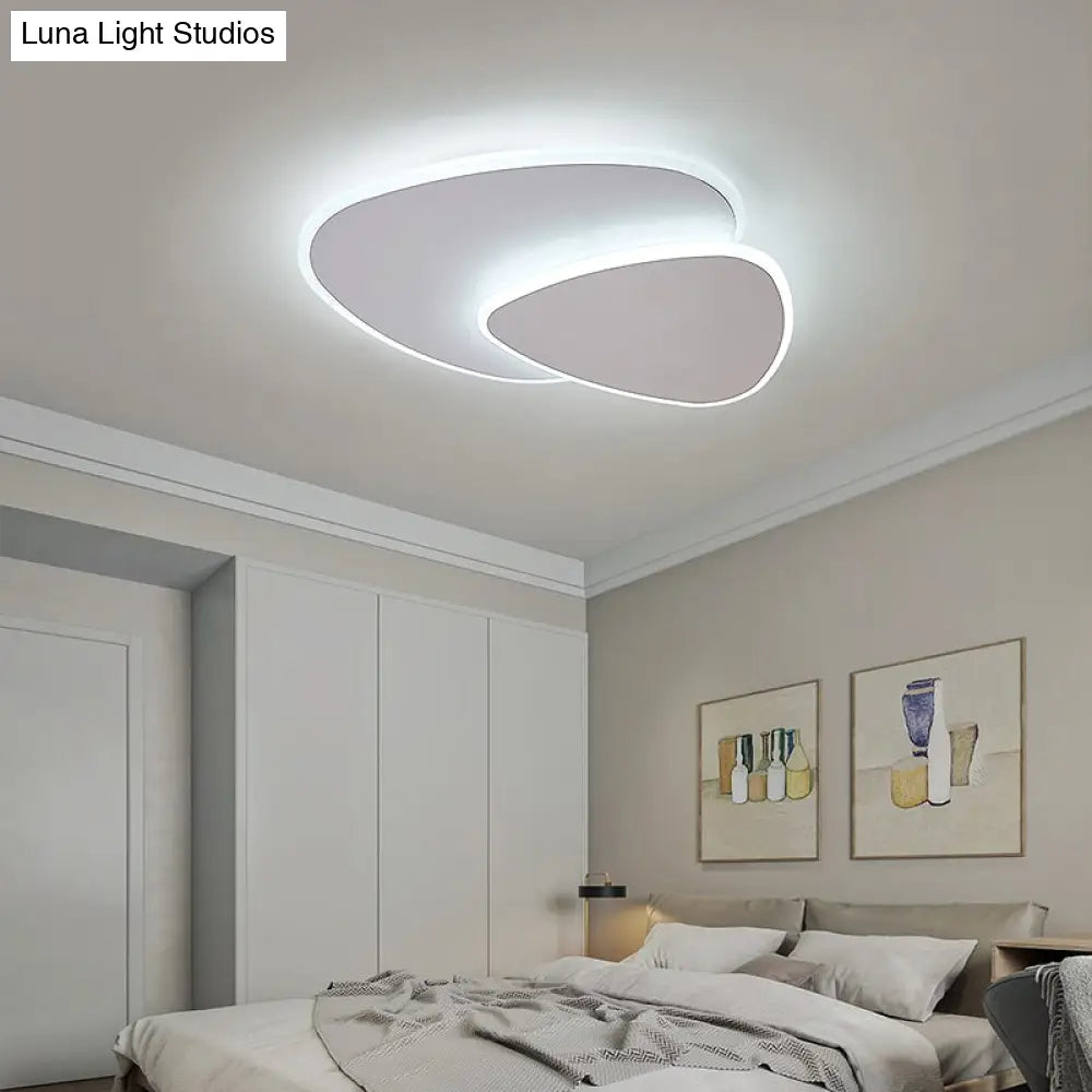 Nordic Style Triangular Led Ceiling Light With Metal Flush Fixture For Bedrooms