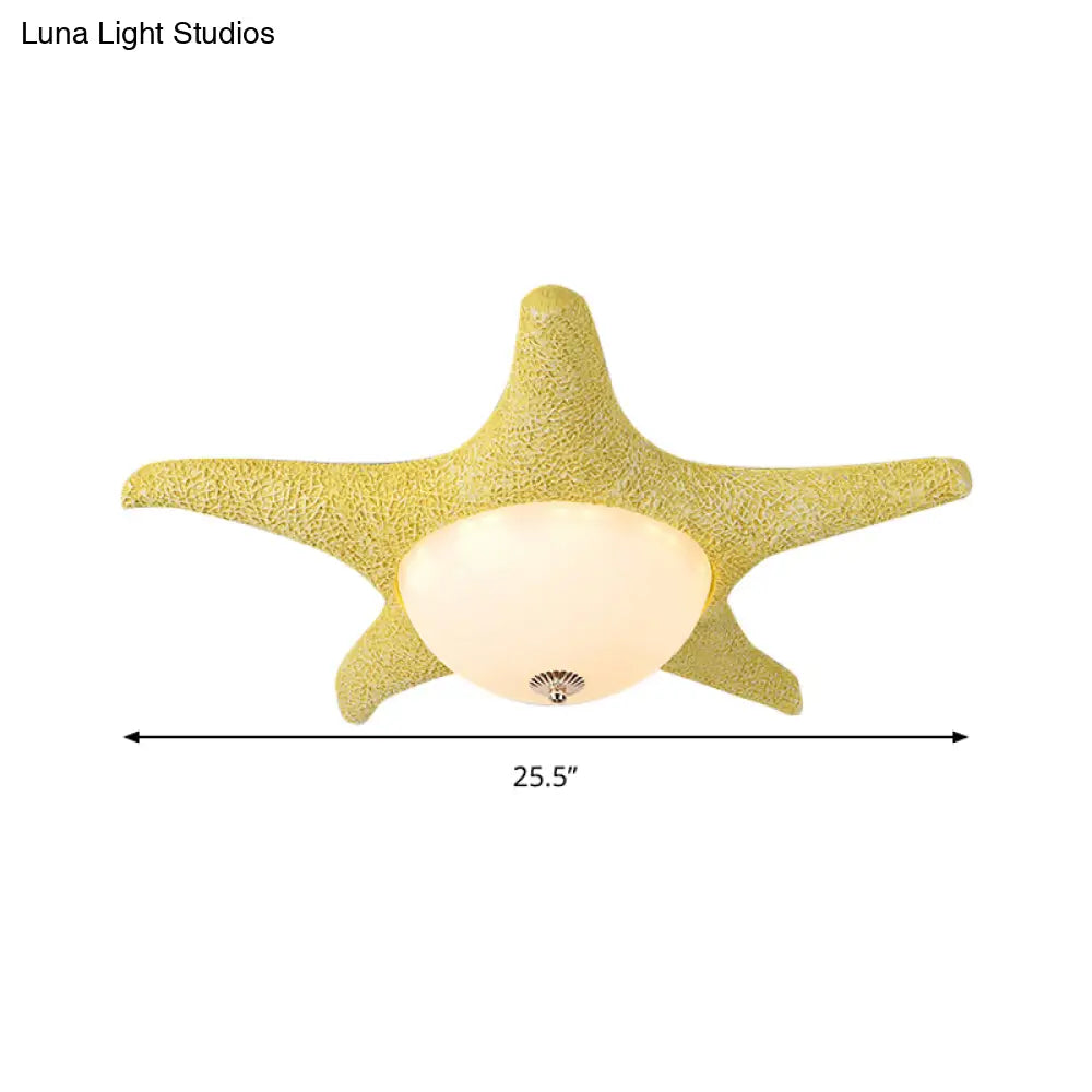 Nordic Stylish Starfish Kid’s Flush Mount Ceiling Light Fixture