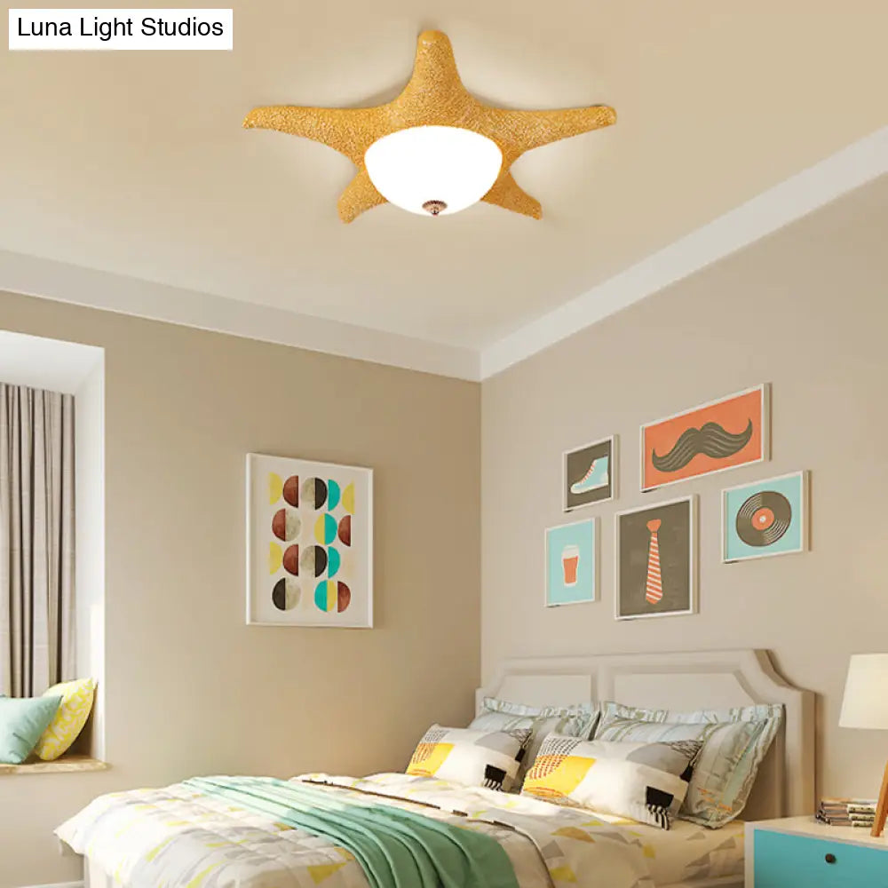 Nordic Stylish Starfish Kid’s Flush Mount Ceiling Light Fixture