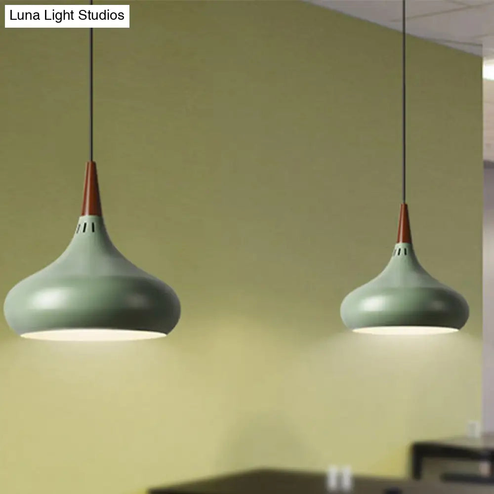 Nordic Teardrop Pendant Lighting - 8’/11’/12’W Metal 1 Light Black/White/Pink