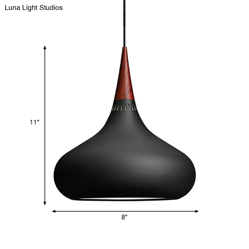 Nordic Teardrop Pendant Lighting - 8’/11’/12’W Metal 1 Light Black/White/Pink