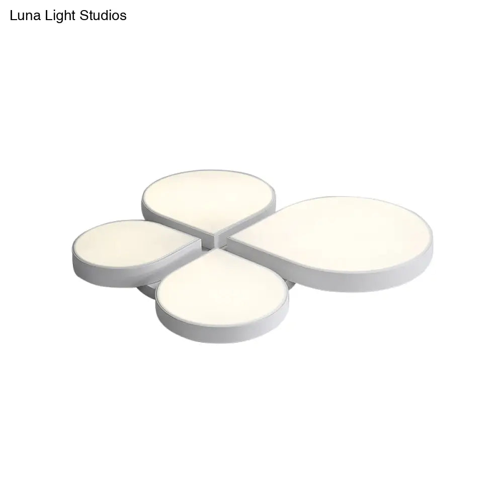 Petite Macaron Style Led Flush Ceiling Light For Kindergarten With Flat Petal Design