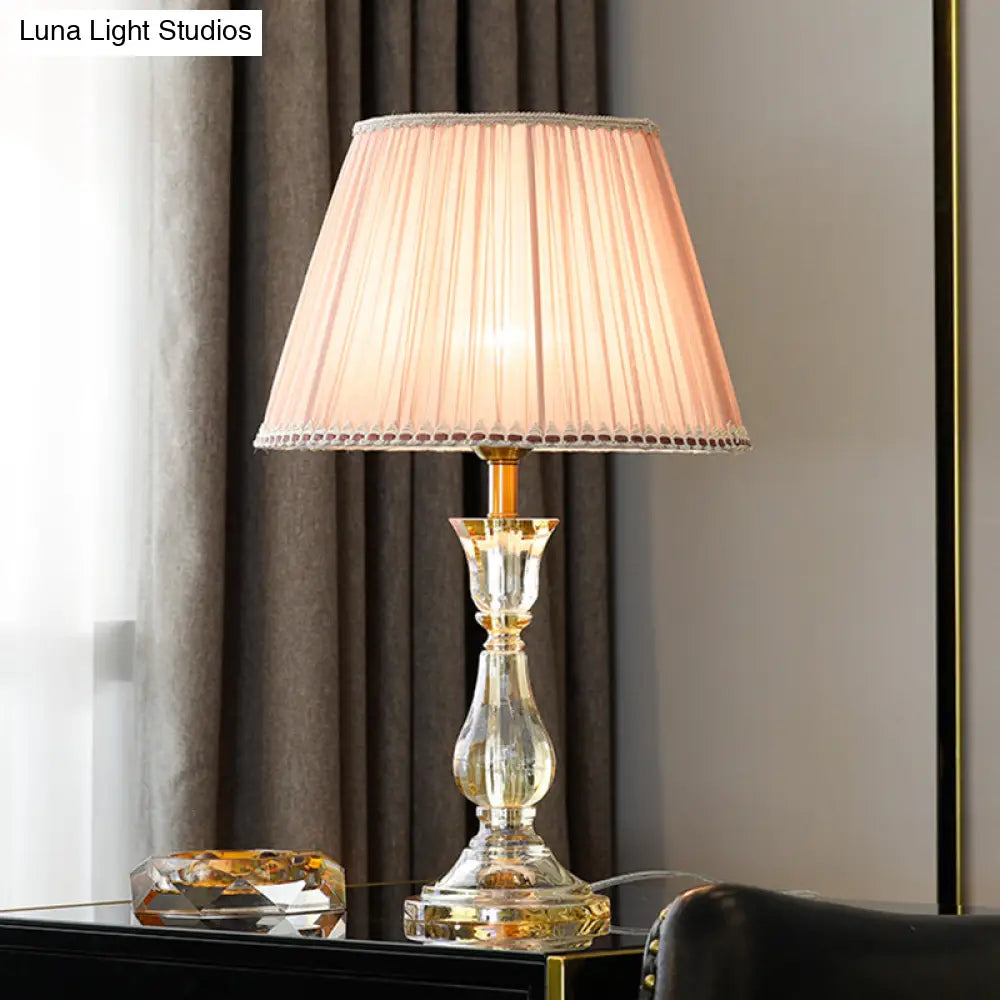 Pink Urn Night Lamp With Minimalist Design Crystal Table Lighting For Living Room