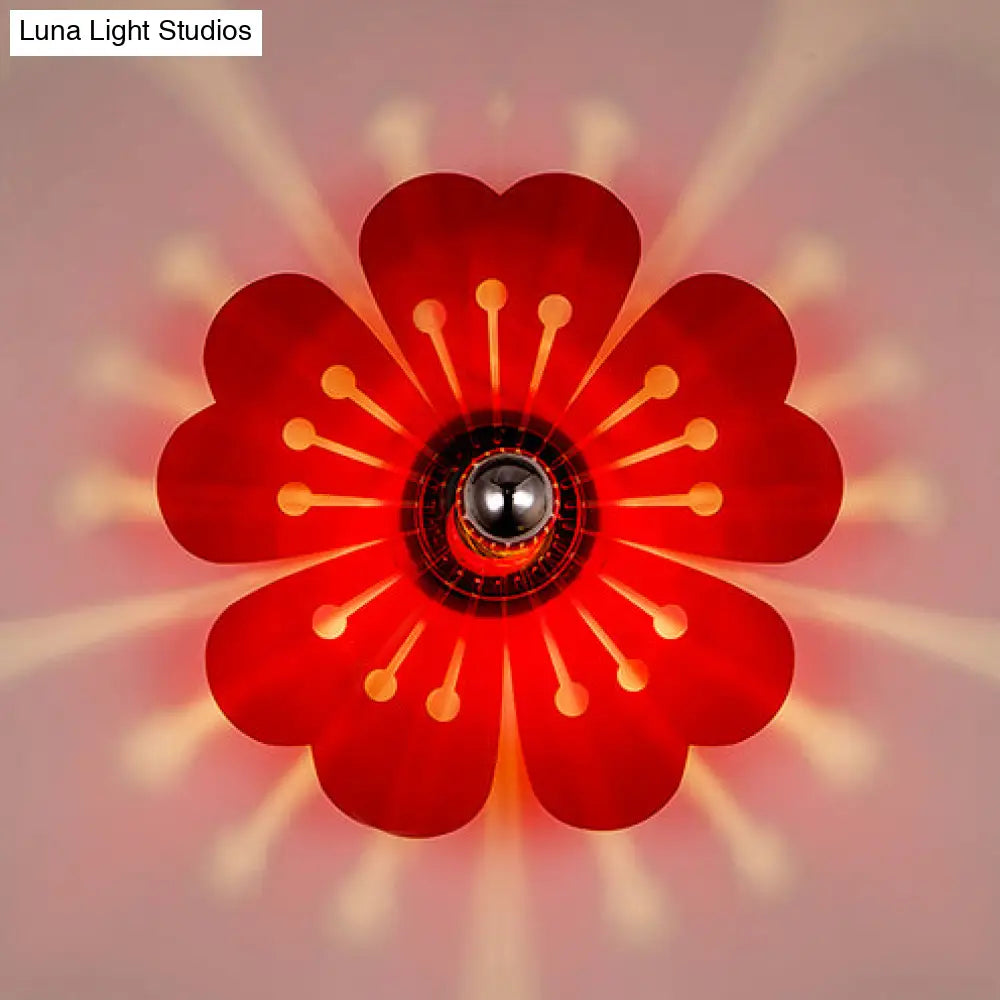 Plum Blossom Wall Light: Modern Acrylic Sconce Lamp For Girls Bedroom & Kindergarten