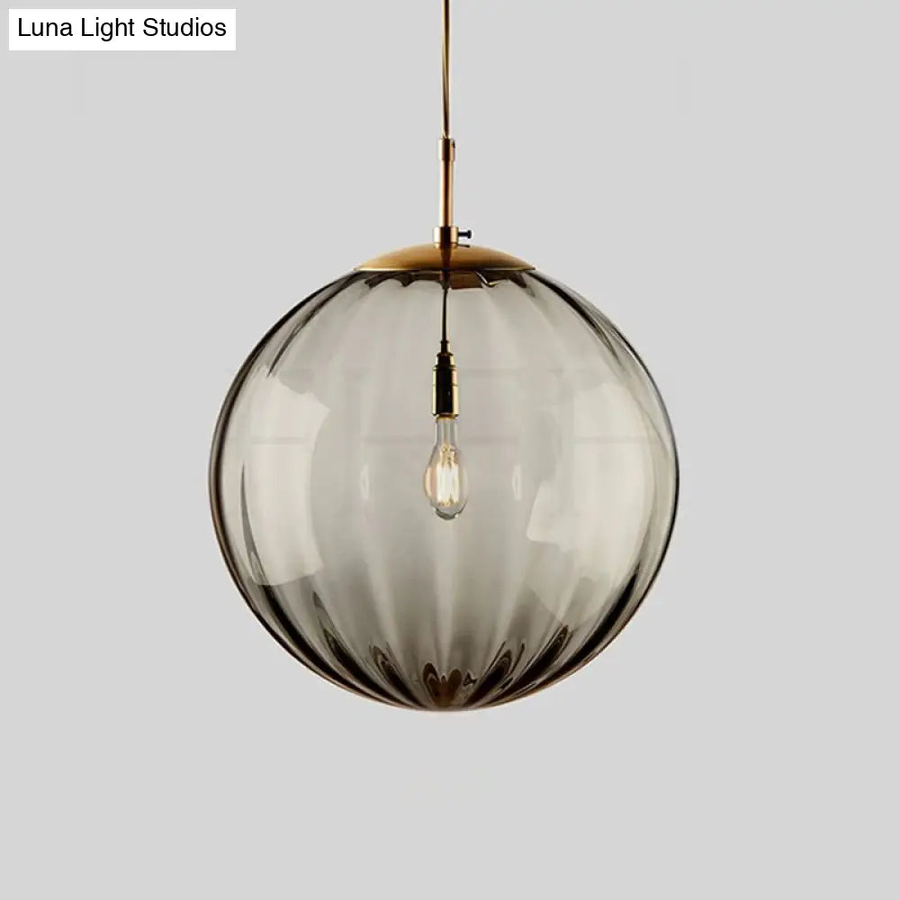 Postmodern Ceiling Pendant Lamp With Glass Pendulum In Blue/Smoke Grey/Purple Black Finish
