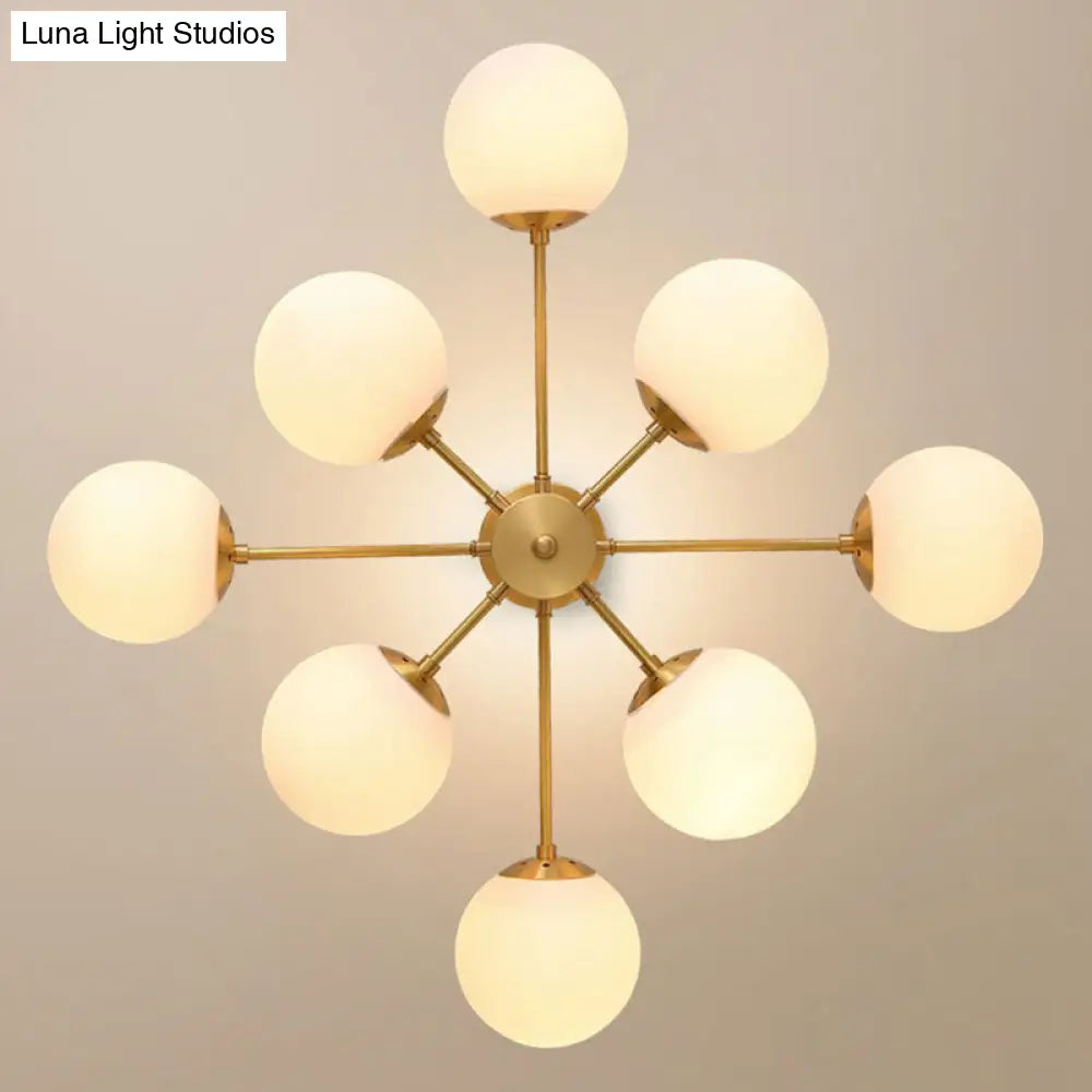 Postmodern Radial Ball Glass Chandelier - Stylish Ceiling Light For Dining Room