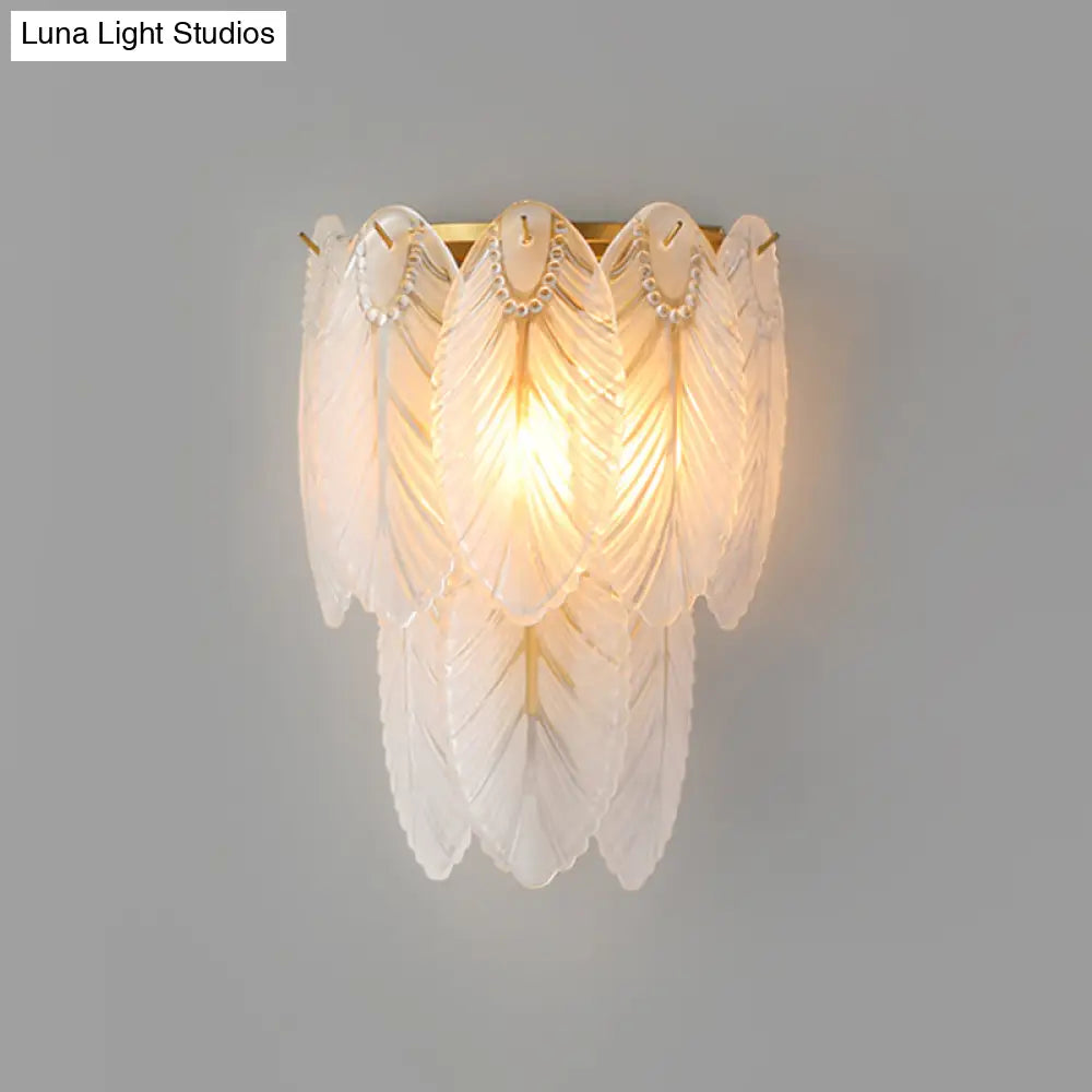 Postmodern White Prismatic Glass Tiered Wall Light Fixture - 2/3 Lights Corridor Sconce
