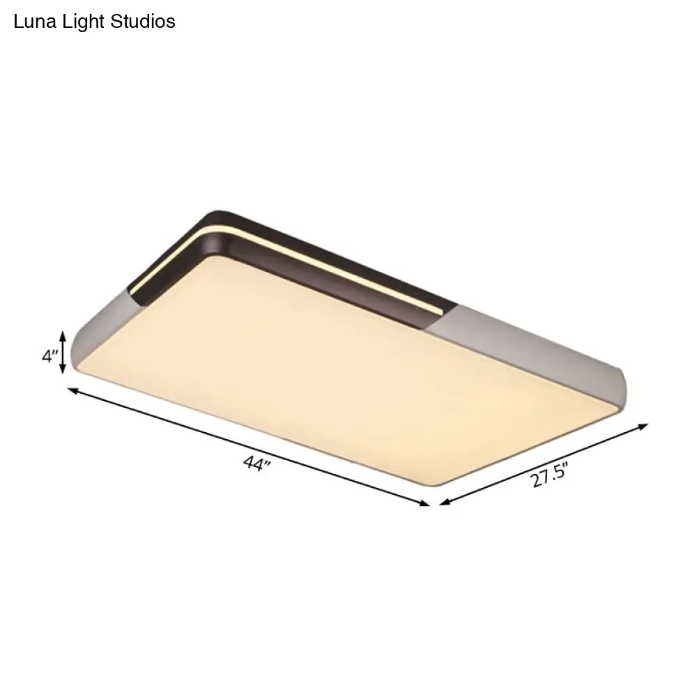 Rectangular Led Ceiling Light - Minimalist Design 19-25.5’ Width Warm/White