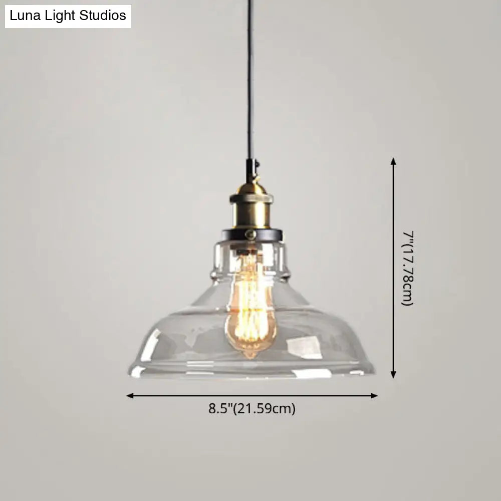 Retro Industrial Glass Pendant Lights For Bars - 1-Light Hanging Fixtures