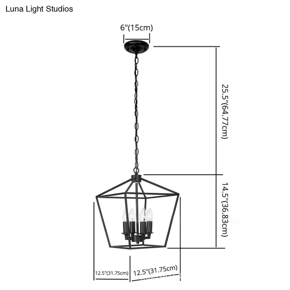 Retro Industrial Style 4-Light Geometric Multi-Pendant Metal Ceiling Lights - Ideal For Restaurants