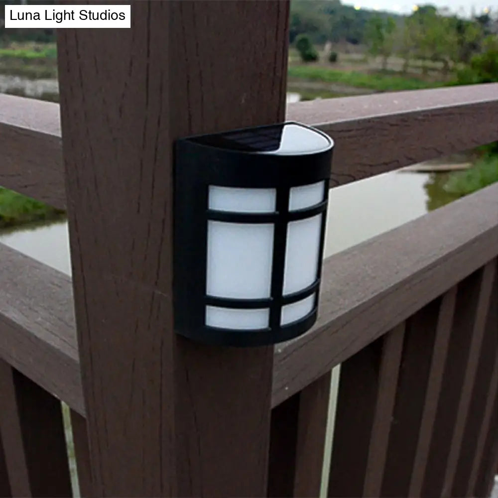 Retro Semi-Cylinder Flush Wall Sconce With Rhombus/Rectangle/Trellis Cage - Black